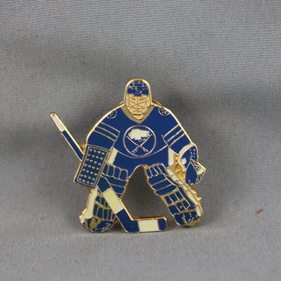 Buffalo Sabres Pin (VTG) - 1990s Away Goalie by Ace - Inlaid Pin - Picture 1 of 3